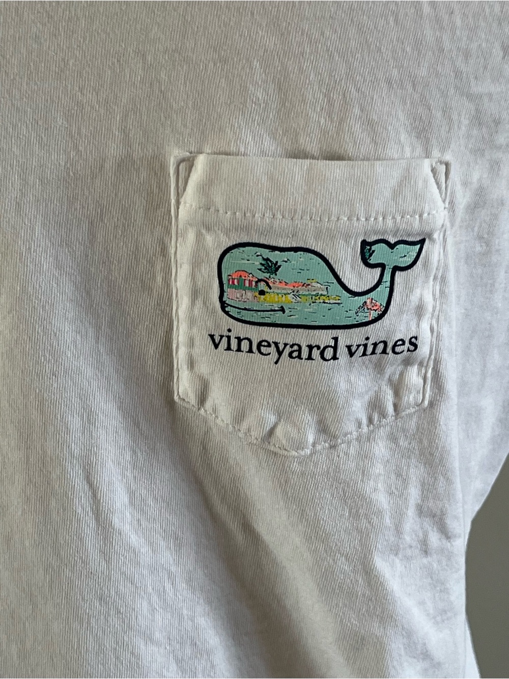 Vineyard Vines Women’s Medium classic white cotton pocket T-shirt f - Picture 2 of 5